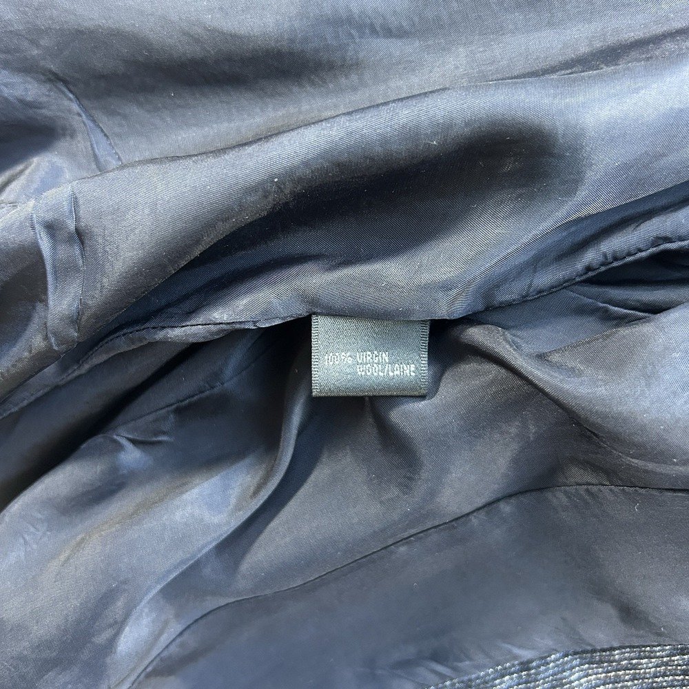 Lafayette 148 Women's Size 4 100% Virgin Wool Blazer Blue Silver Metallic Office - Picture 8 of 13